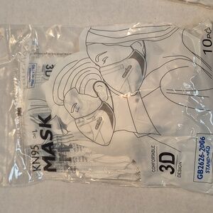 KN95 60 Face Masks  Individually Wrapped, 5 Layer Protection White KN95